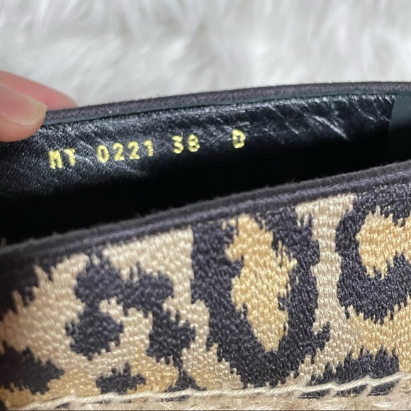 CHRISTIAN DIOR LOGO EMBROIDERED LEOPARD PRINT GRANVILLE ESPADRILLE 38 - Picture 8 of 10